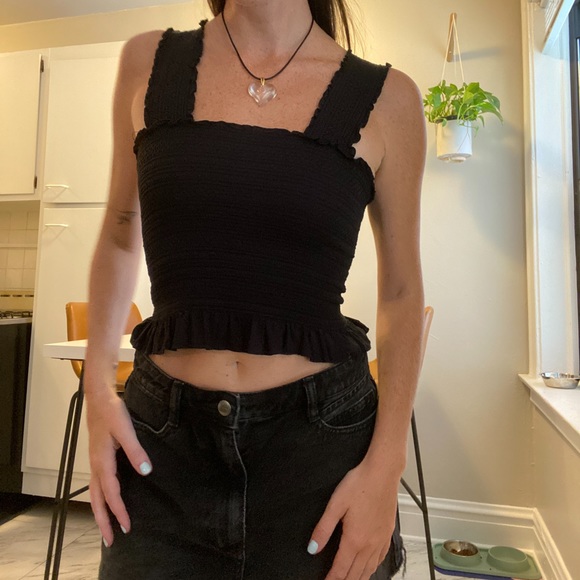 Black Crop Top - Picture 1 of 4